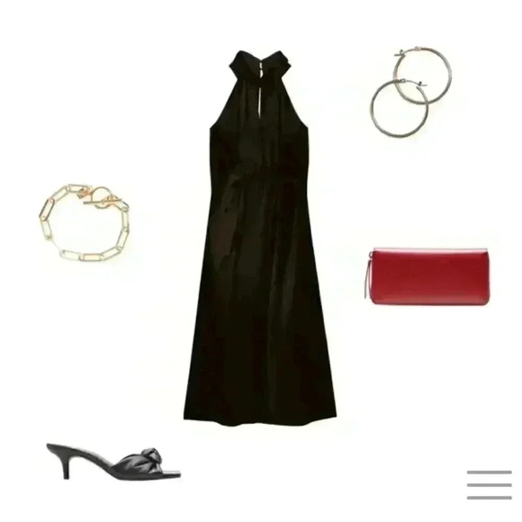 Banana Republic Twist-Neck Satin Midi Dress - Picture 3 of 7